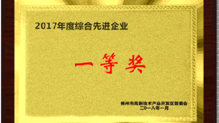香港宝典资料大全7401荣获郴州高新区 2017年度综合考评先进企业一等奖